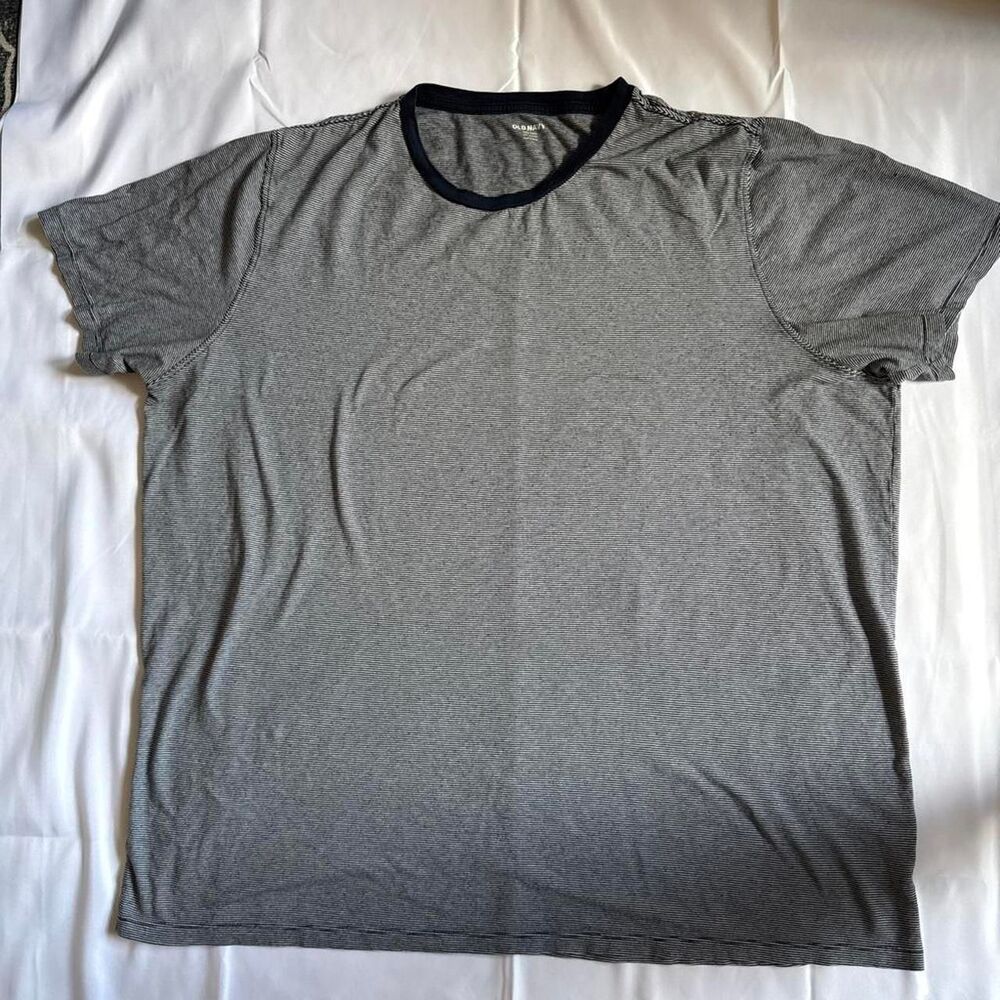 Old-navy Men's Navy and White Stripe T-shirt